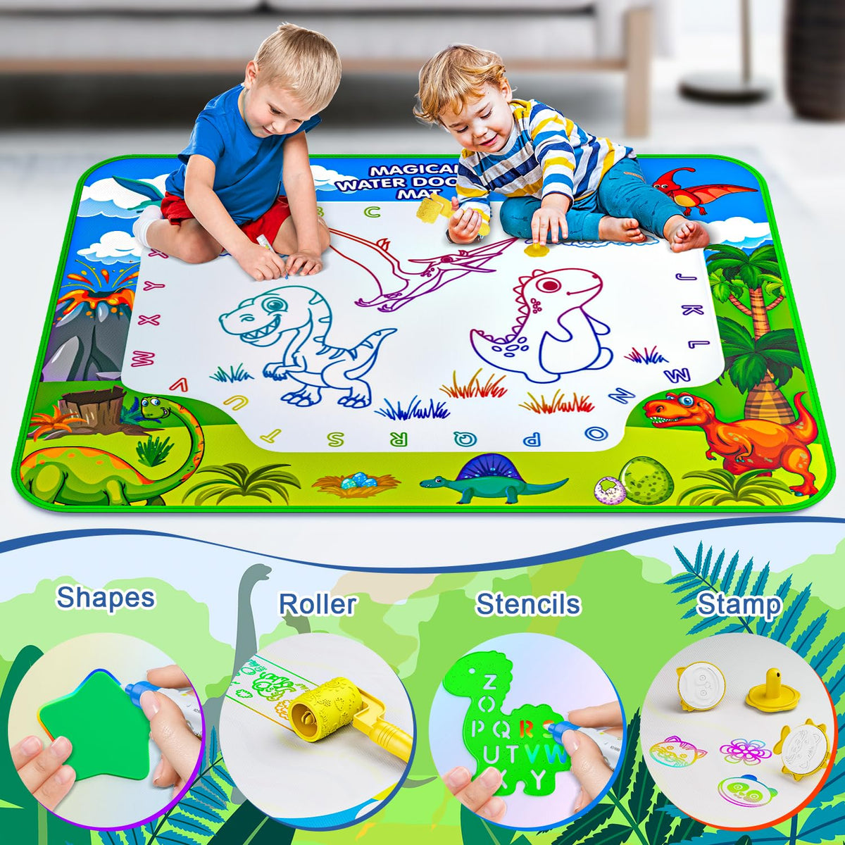 Gorispi Water Doodle Mat arrives with compact storage and accessories for travel.