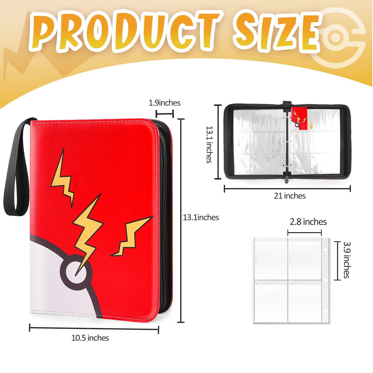 GOROMA binder with 50 removable sleeves for easy customization.