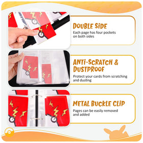 GOROMA binder fits standard cards including sports and MTG.