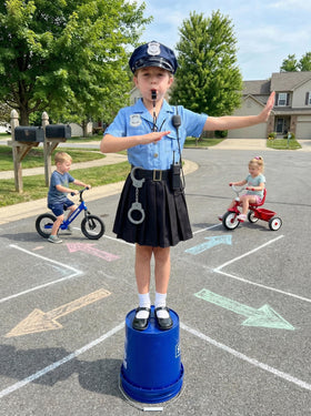 Gortykor Girls Police Costume cap—authentic look sparks creative roleplay.