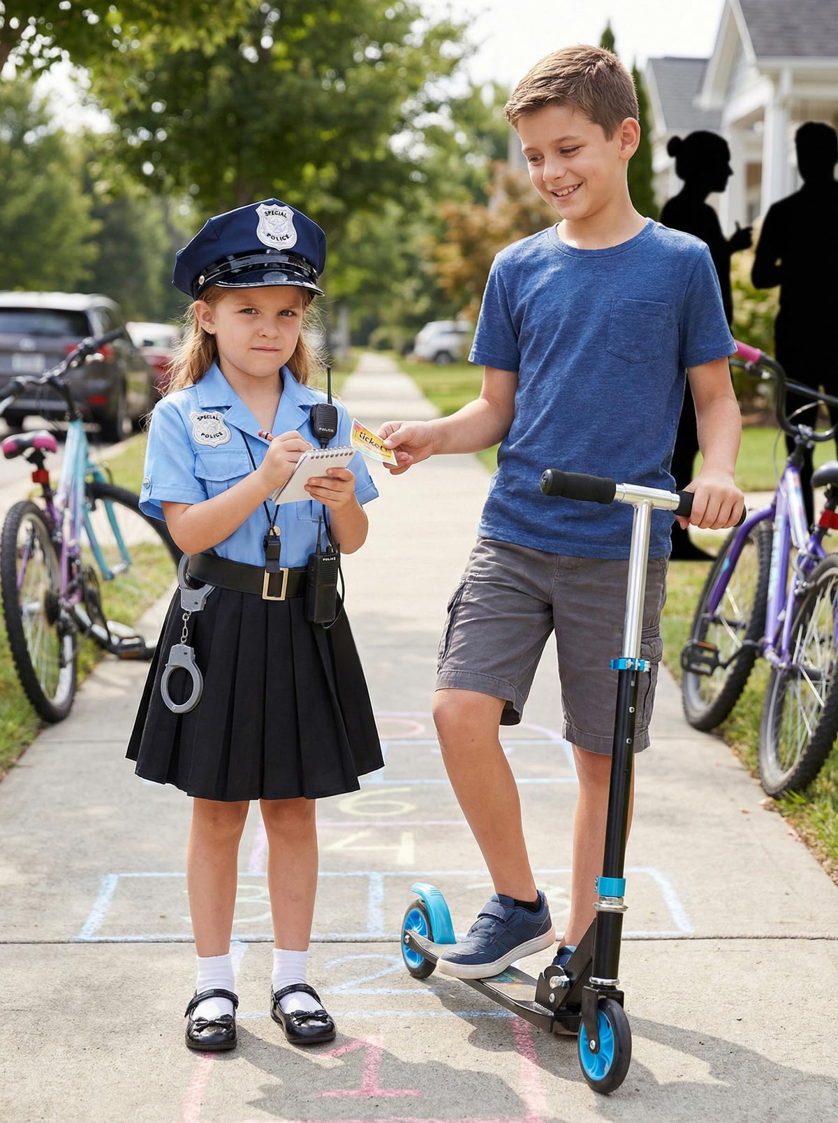 Gortykor Girls Police Costume skirt—flowy design for easy dress-up sessions.
