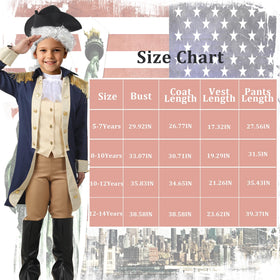 Gortykor Kids George Washington costume is a versatile choice for Halloween, parties and classroom events.