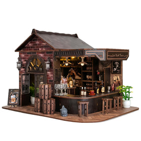 Gosikee Book Nook Kit front view showing cozy tavern facade for shelf display