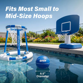GoSports water basketball compatible with Splash Hoop for easy pool court setups.