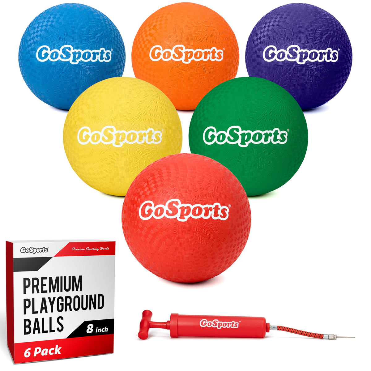 GoSports 8.5-inch playground ball set with grip for versatile indoor or outdoor play.