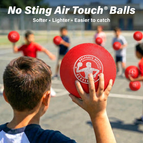 GoSports 7-inch dodgeball close-up showing size and texture for grip.