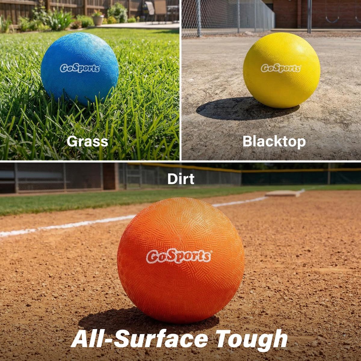GoSports 5-Inch dodgeball is durable and tear-resistant for long-lasting fun.