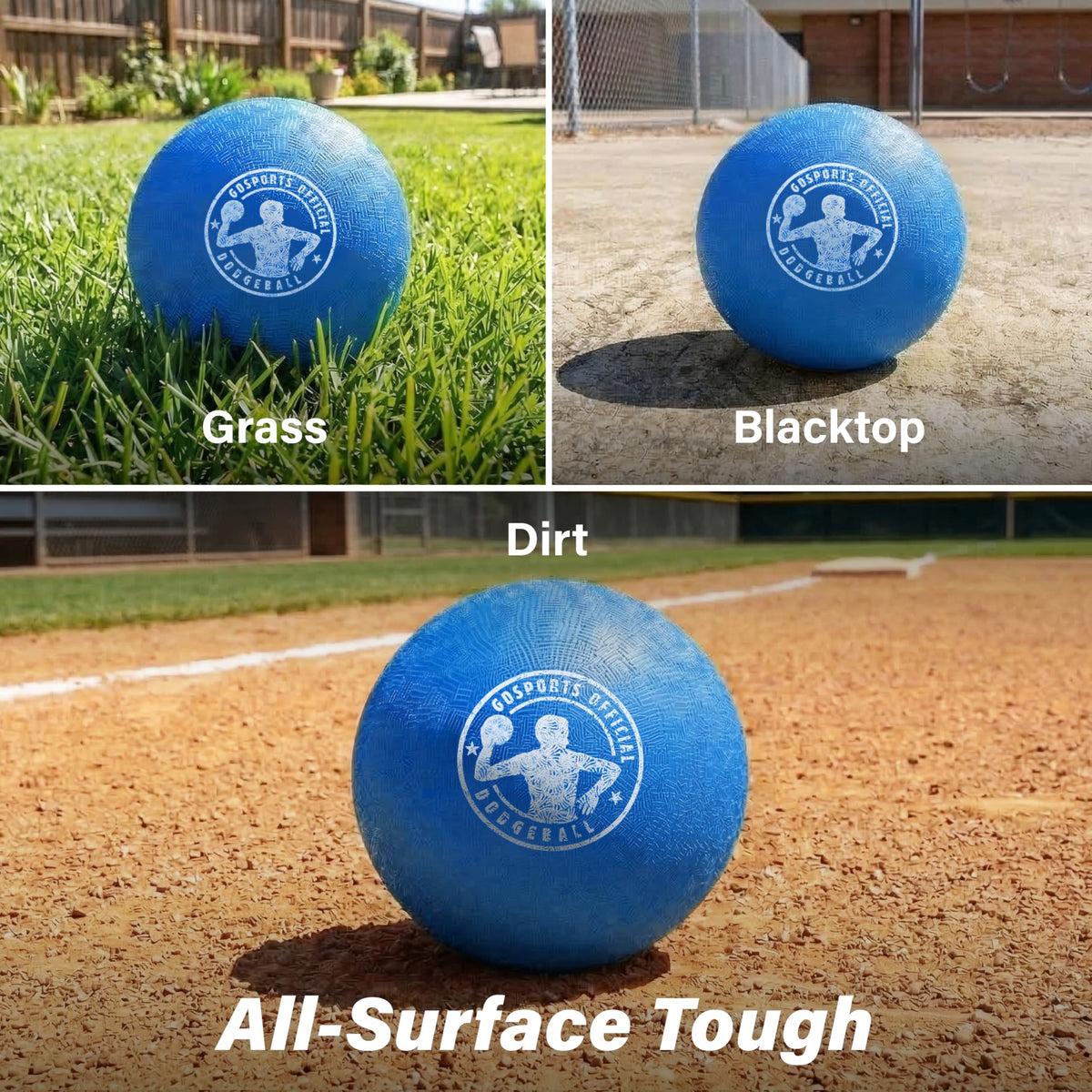GoSports dodgeball with textured surface offers secure grip during throws