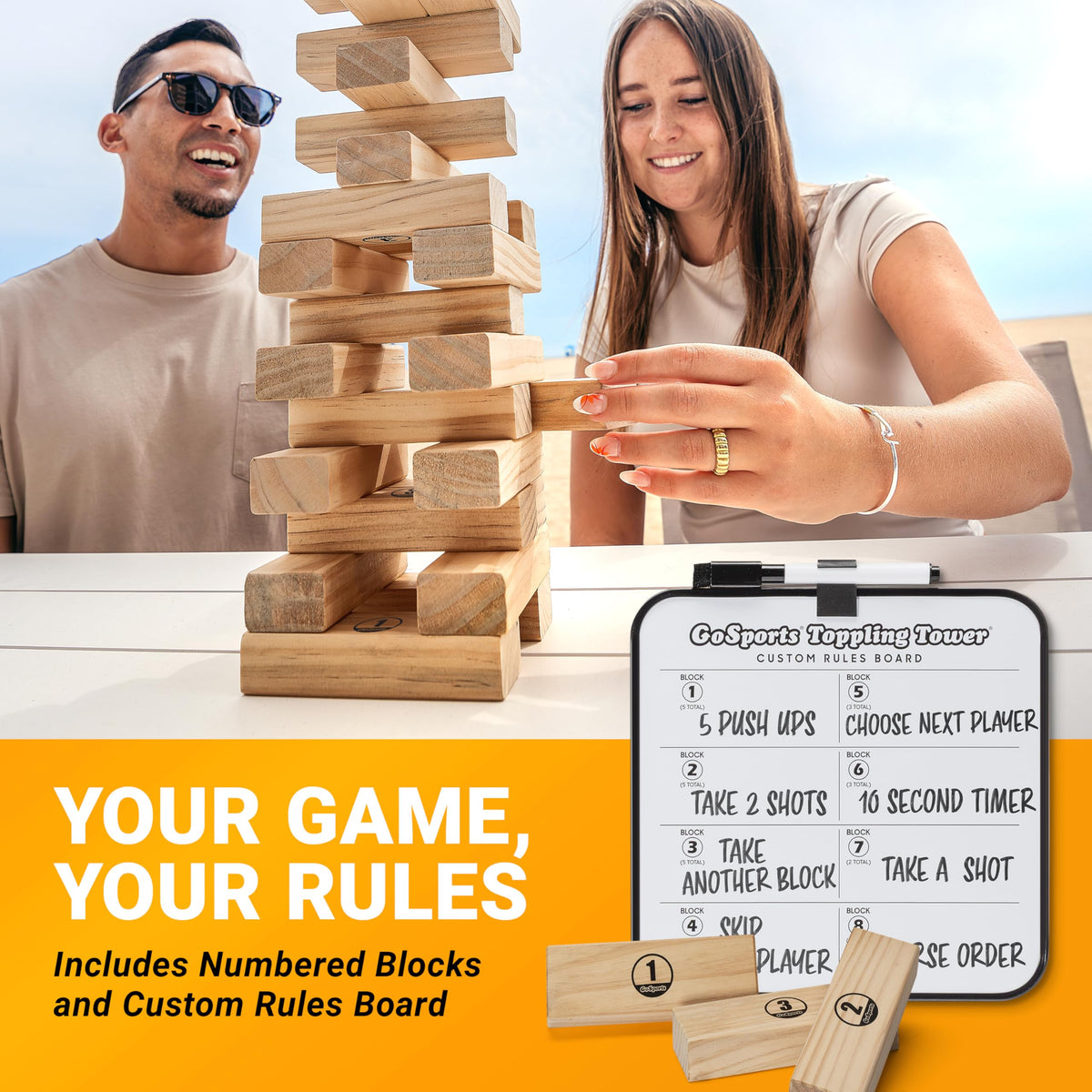 GoSports dry-erase rules board for customizing game twists
