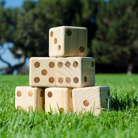 GoSports Game setup shows giant dice enhancing visibility and excitement at playtime.