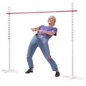 GoSports Get Low Limbo assembled set in action for indoor outdoor fun