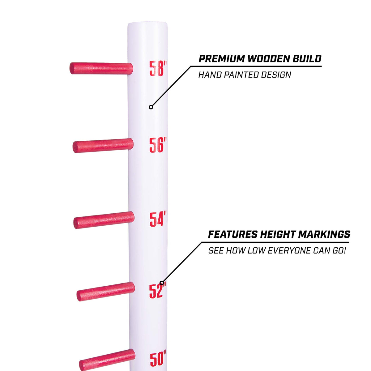 GoSports Get Low Limbo height marks help set the challenge precisely