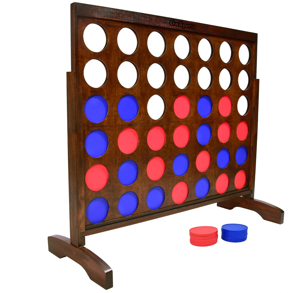 GoSports Giant 4-in-a-Row wooden frame adds a bold backyard centerpiece.
