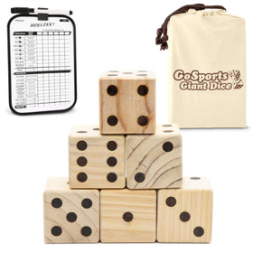GoSports Giant Dice close-up shows durable heat-engraved numbers for long-lasting play.