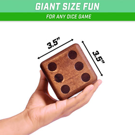 GoSports giant dice canvas tote highlights portability for storage and travel.
