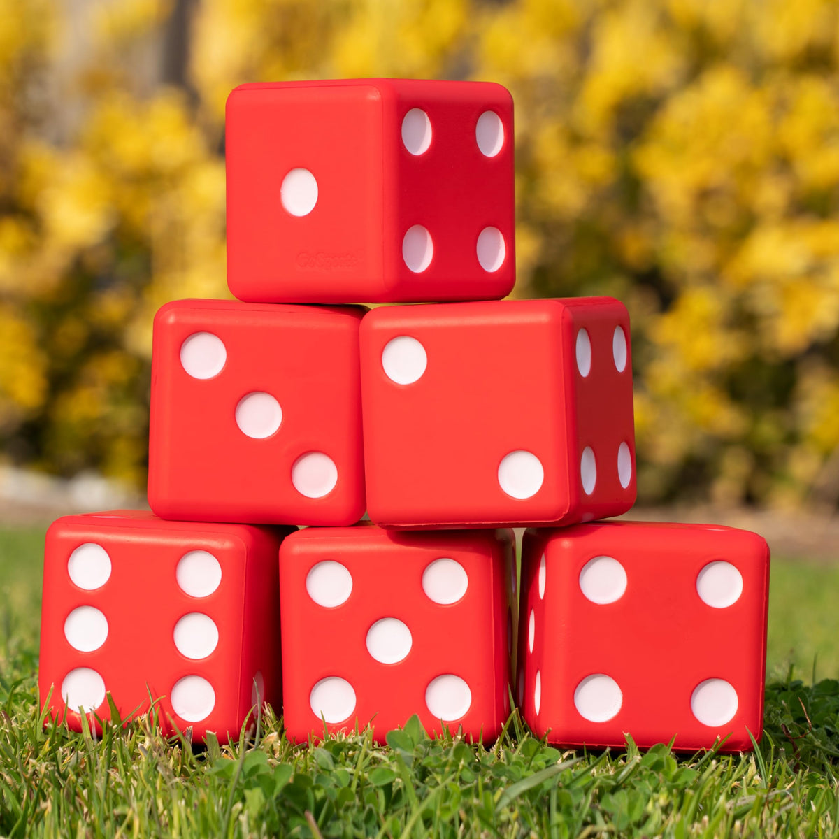 GoSports giant dice in use showcase big visuals for dramatic, family-friendly play