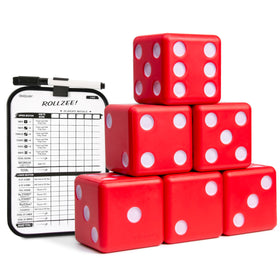 GoSports Giant foam dice close-up showing bold numbers for safe indoor play