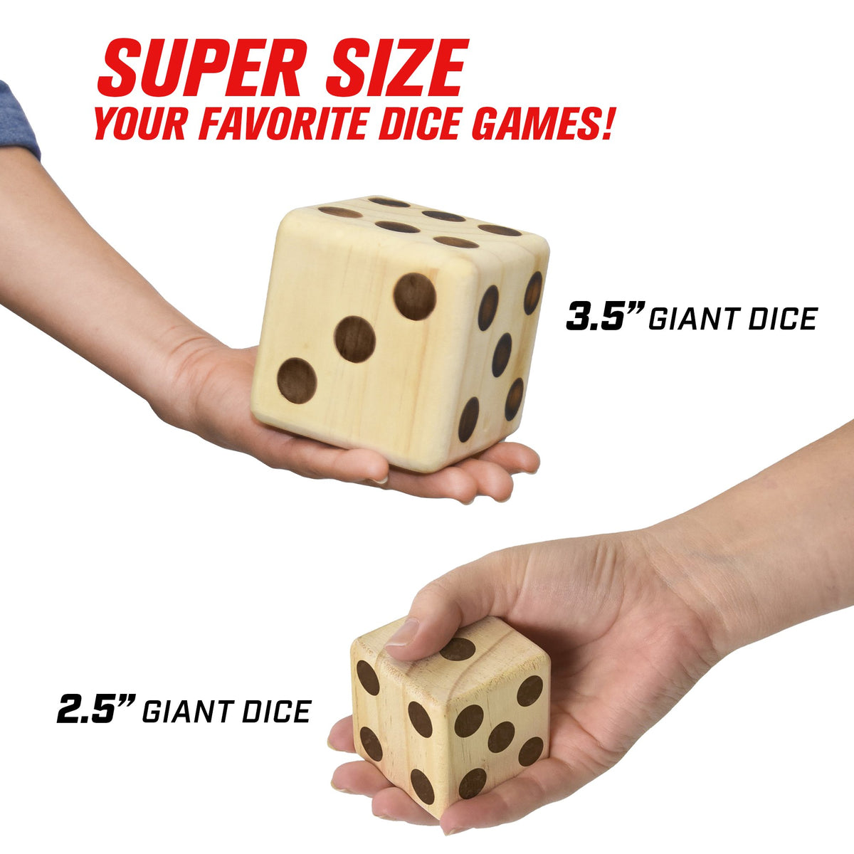 GoSports Giant Dice suitable for indoor and outdoor use during gatherings.