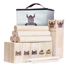 GoSports Kubb Viking Clash set on the lawn for outdoor family fun