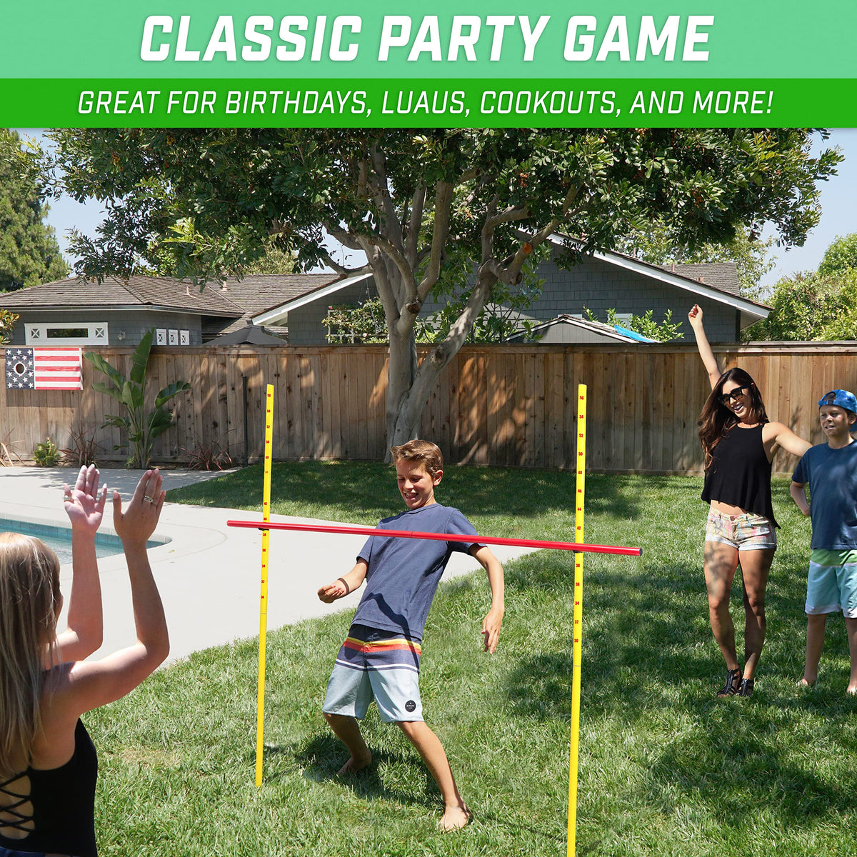 GoSports Lawn Limbo carrying case shown for portable travel and storage.