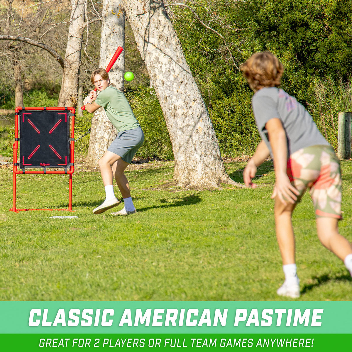 GoSports LotBall box shows quick setup for active outdoor family fun.