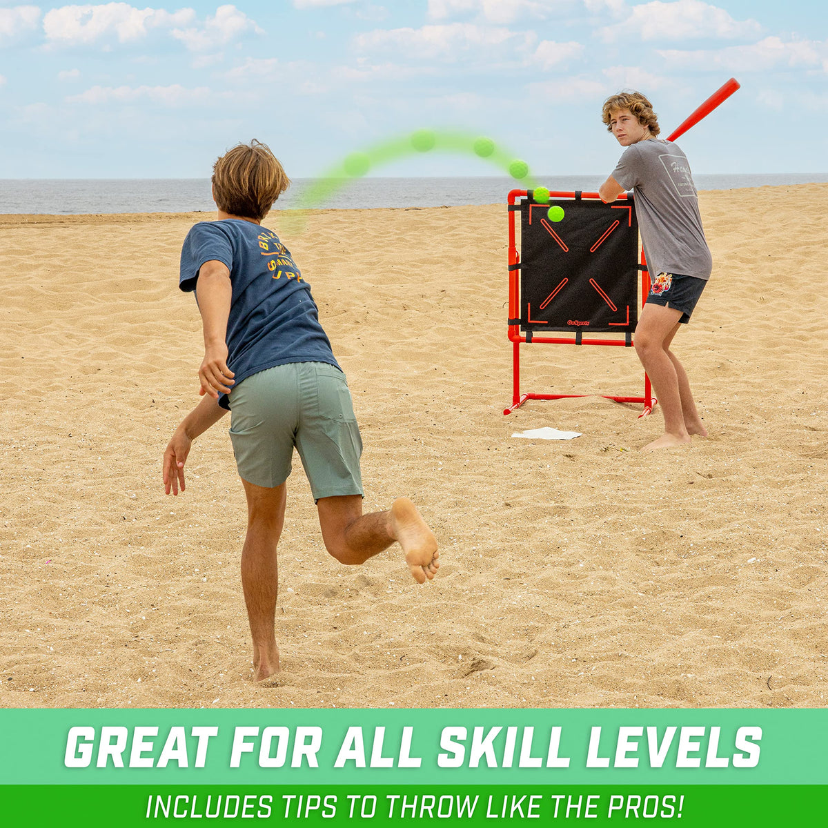 Kids enjoying GoSports LotBall in a sunny yard for easy backyard play.