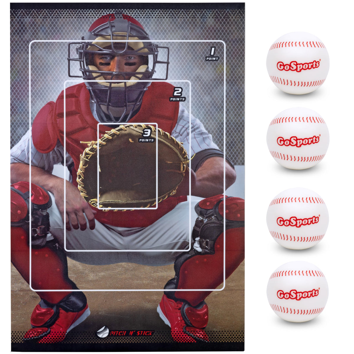 GoSports Pitch N' Stick poster wall-mount for indoor baseball practice