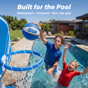 GoSports water basketballs fitting standard 7-inch pool hoops for easy setup