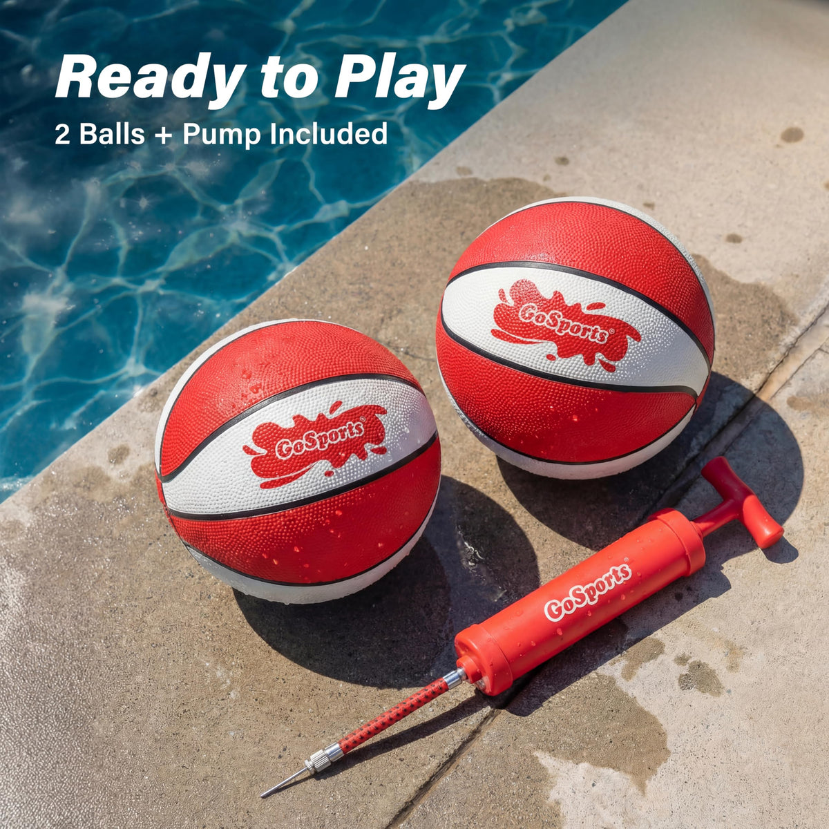 GoSports pool day setup with two balls makes games more convenient and fun