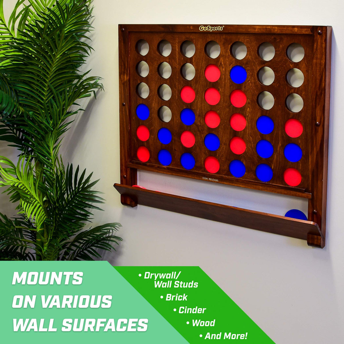 GoSports premium wooden construction adds a durable, classic look