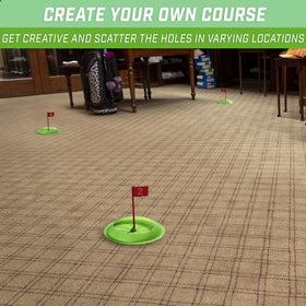 Flat-surface setup works on carpet or patio for flexible play