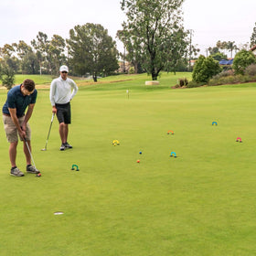 GoSports carry bag keeps Putt-Thru Croquet gear organized for trips.