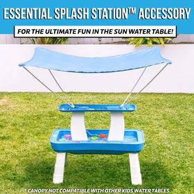 GoSports Shade Canopy over Splash Station providing full-table shade for kids.