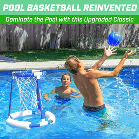GoSports Splash Hoop 360 floating frame ready for water basketball fun.