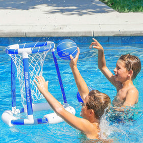 GoSports Splash Hoop 360 endures splashes and playful dunks in the pool.