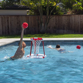 GoSports Splash Hoop 360 modern design enhances poolside games.