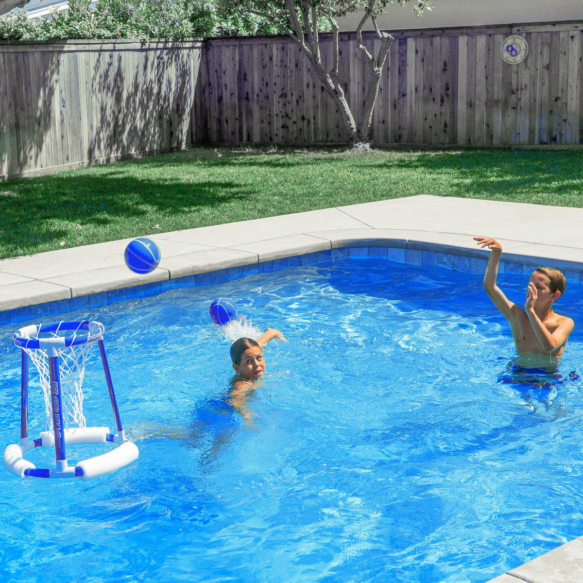 GoSports provides two water basketballs for competitive pool sessions.