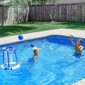 GoSports provides two water basketballs for competitive pool sessions.