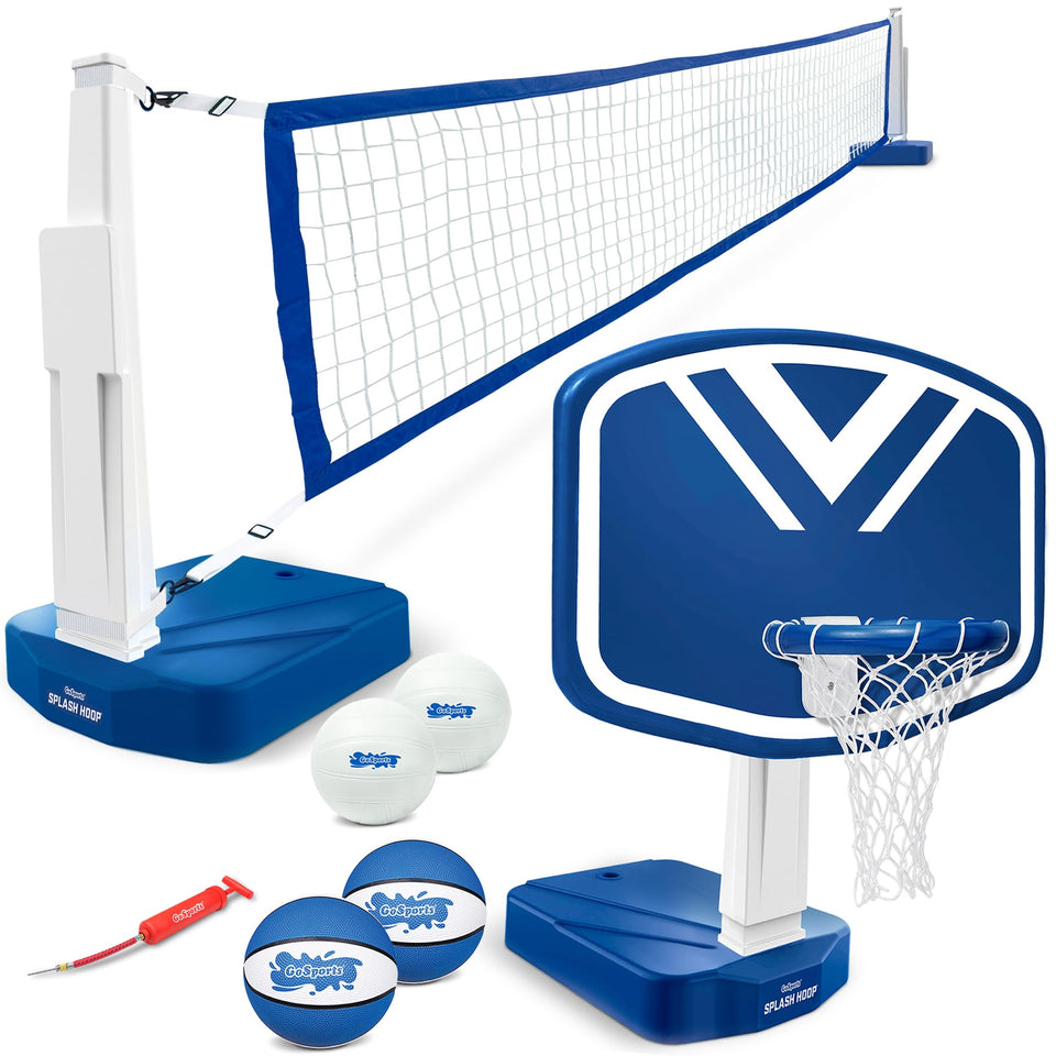 GoSports Splash Hoop basketball setup for pool fun and half-court play