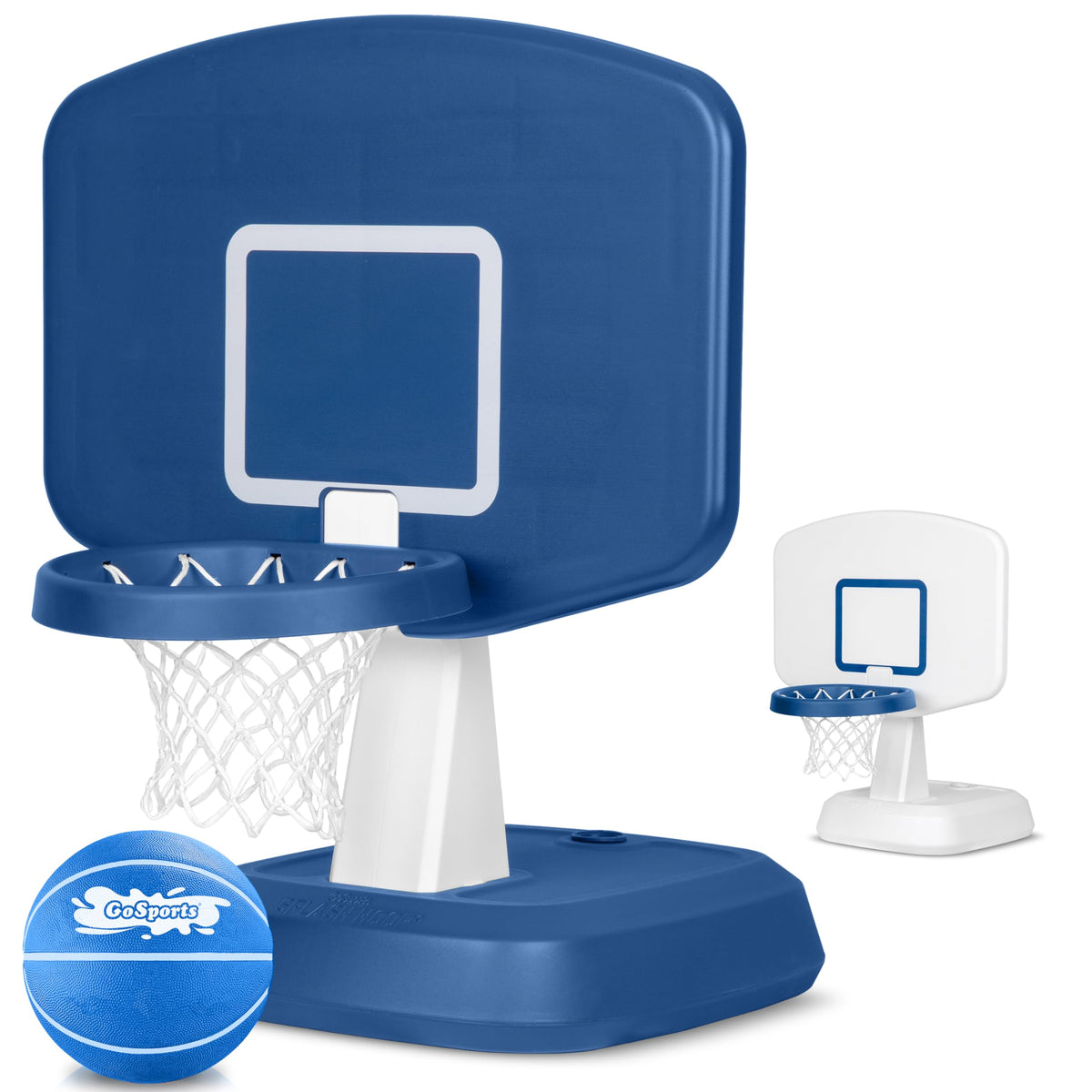 GoSports Splash Hoop Classic backboard in pool for quick, durable poolside hoops.