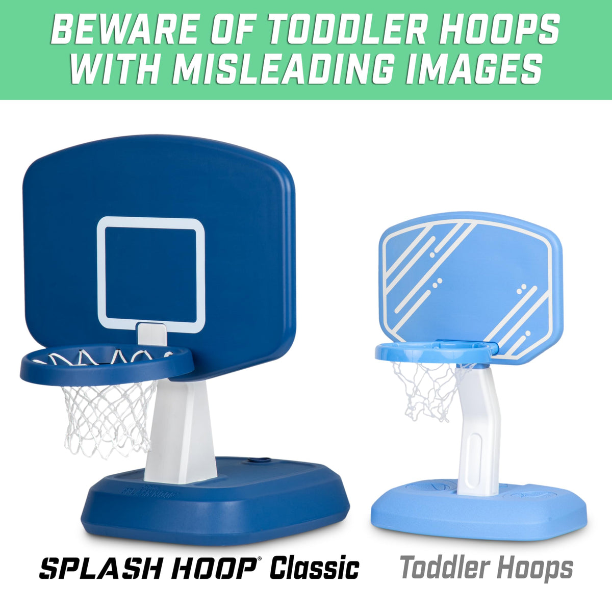 GoSports Splash Hoop Classic durable HDPE construction withstands repeated pool use.