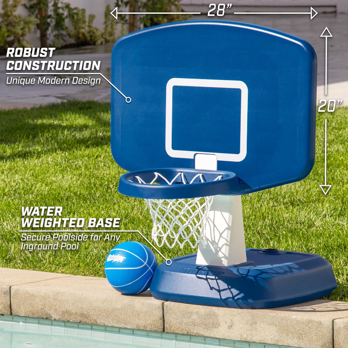 GoSports Splash Hoop Classic poolside action with kids enjoying a safe, active game.