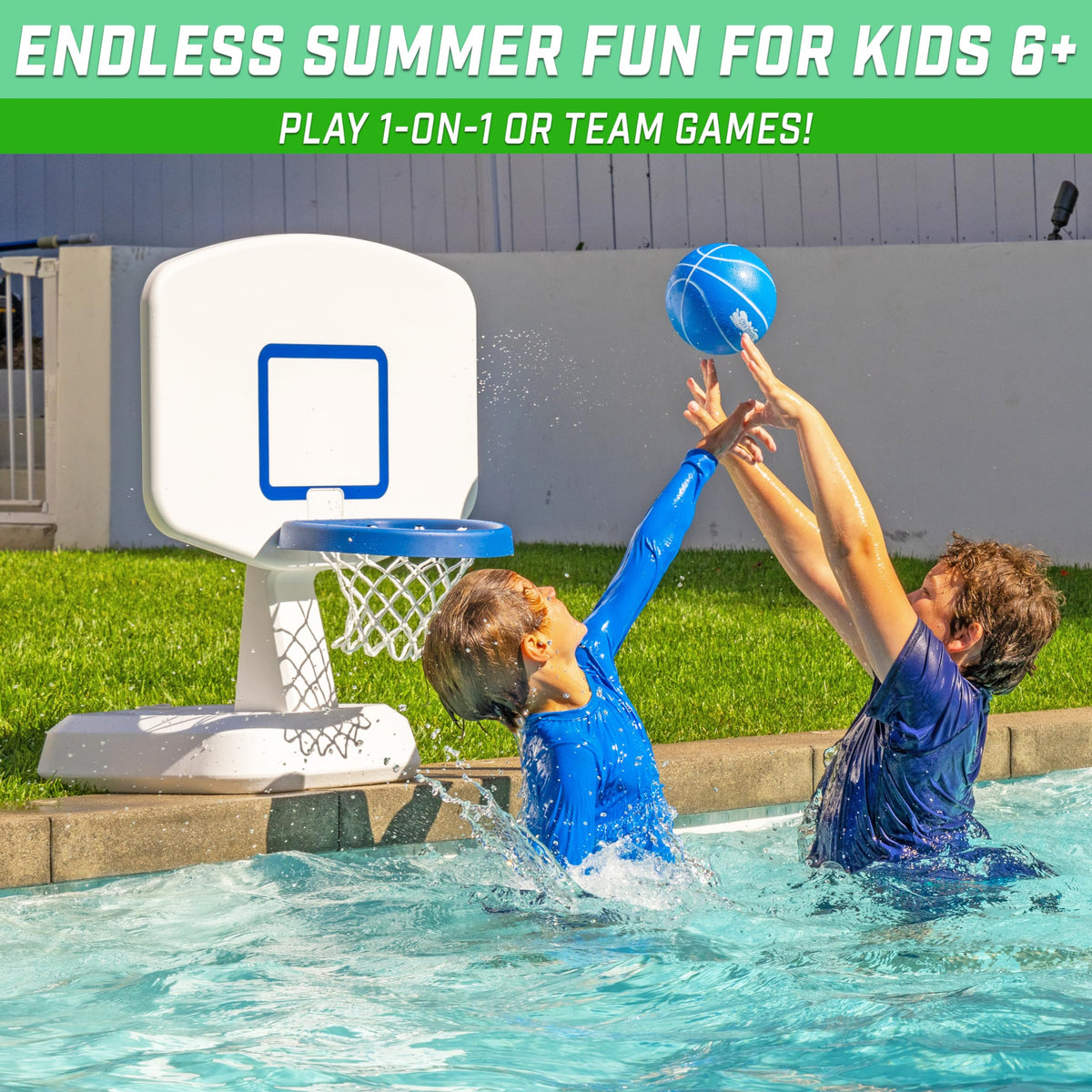 GoSports Splash Hoop Classic poolside setup that requires no tools