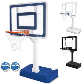 GoSports Splash Hoop Elite backboard shows pro-style stability for poolside play.