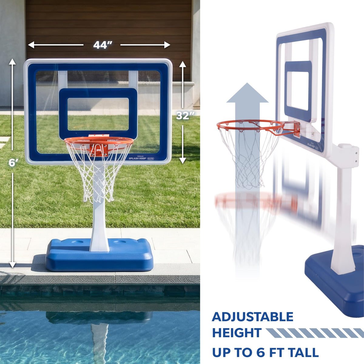 GoSports Splash Hoop Elite pool basketballs enable quick setup and fun.
