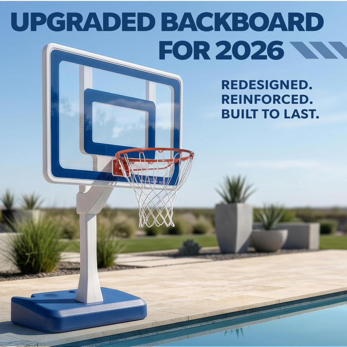GoSports Splash Hoop Elite water-base provides stable setup in windy conditions.
