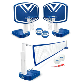 GoSports Splash Hoop full court setup over a pool for fast, two-in-one play.
