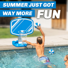 GoSports Splash Hoop Pro in action delivers family-friendly pool fun all summer.
