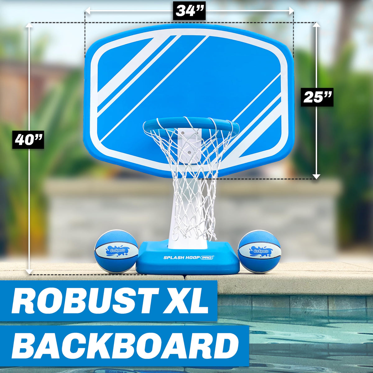 GoSports Splash Hoop Pro weighted base keeps the setup stable and upright.