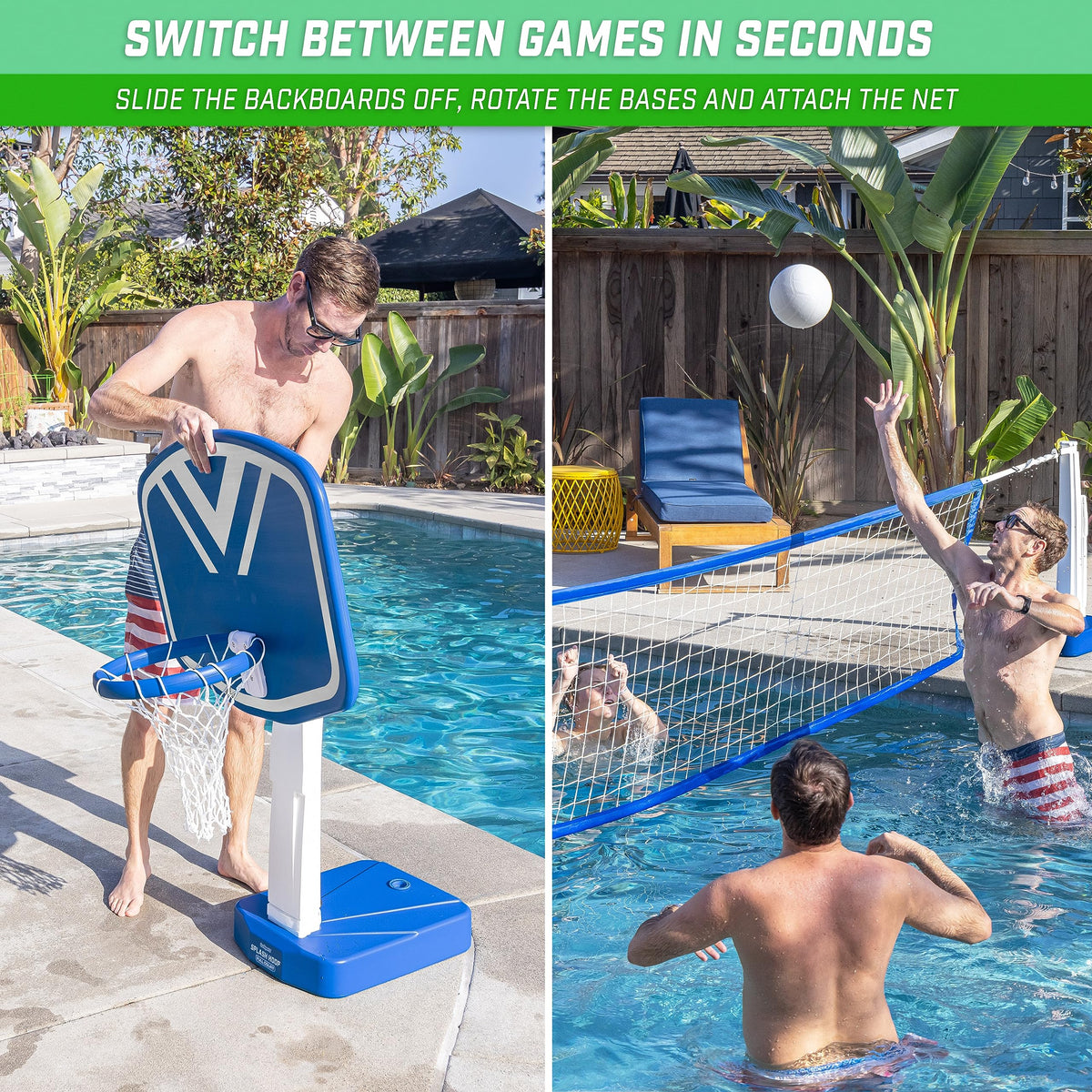 GoSports Splash Hoop water volleyballs ready for splash-friendly competition.